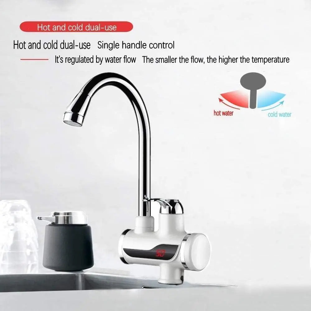 Instant 360° Electric Water Heating Tap | Hot And Cold Water Geyser with LED Display